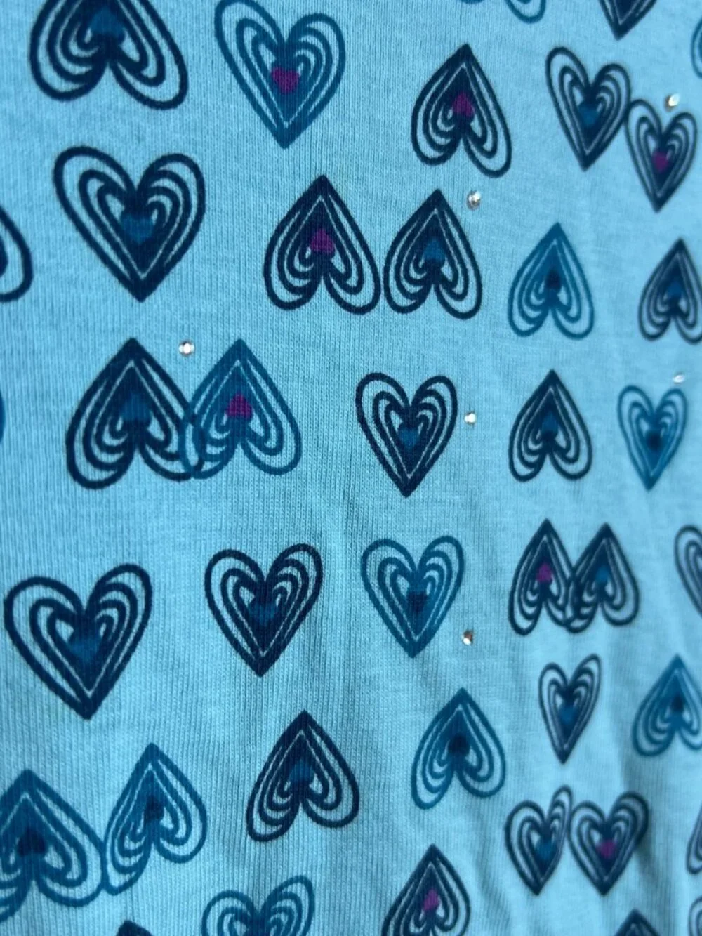 Vintage‎ The Children’s Place Heart Print Top Teal 7/8